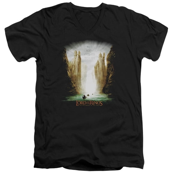 Lord of the Rings Kings Of Old S/S Adult V-Neck Black