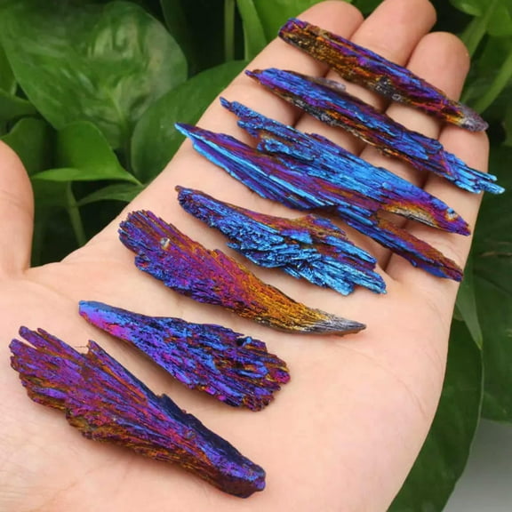 K-KED 1x Natural Rainbow Aura Titanium VUG Crystal Cluster Quartz Specimen Reiki Stone-default