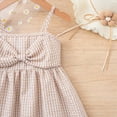 thumbnail image 5 of mgoYE Toddler Girl Dress Summer Clothes Linen Sleeveless Bow Dresses Plaid Dresses Casual Sundress 2-7T(Khaki,2-3 Years), 5 of 9