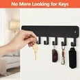 thumbnail image 2 of Metal Key Holder With 7 Hooks - Wall Mount Organizer, Black, 2 of 6