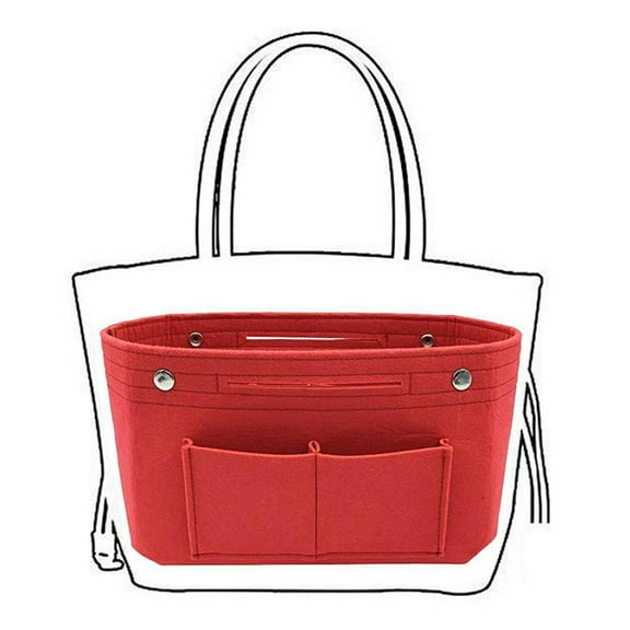 Qianduo Home Textile Storage - Women'S Handbag Organizer Bag Purse Insert Bag Multipocket Tote Useful Bag(1 Cosmetic Bag - Red)
