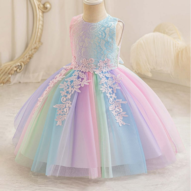 strapless open back dress New Year Costume For Kids Baby Ball Gown Birthday Party Wedding Clothe