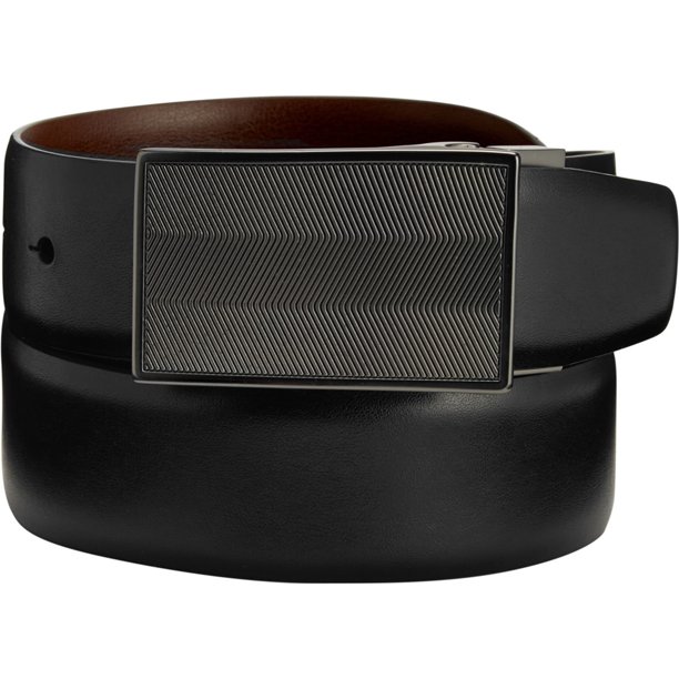 Perry Ellis Mens Dizzy Placa Cinturón, Negro, 42 Perry Ellis Medio