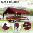 thumbnail image 3 of Kimunuk Canopy Replacement Cover, 12' x 20' Outdoor Portable Carport Replacement Canopy with Ball Bungees for Car Garage Shelter Tent Party Tent, Burgundy ,Frame is Not Included, 3 of 6