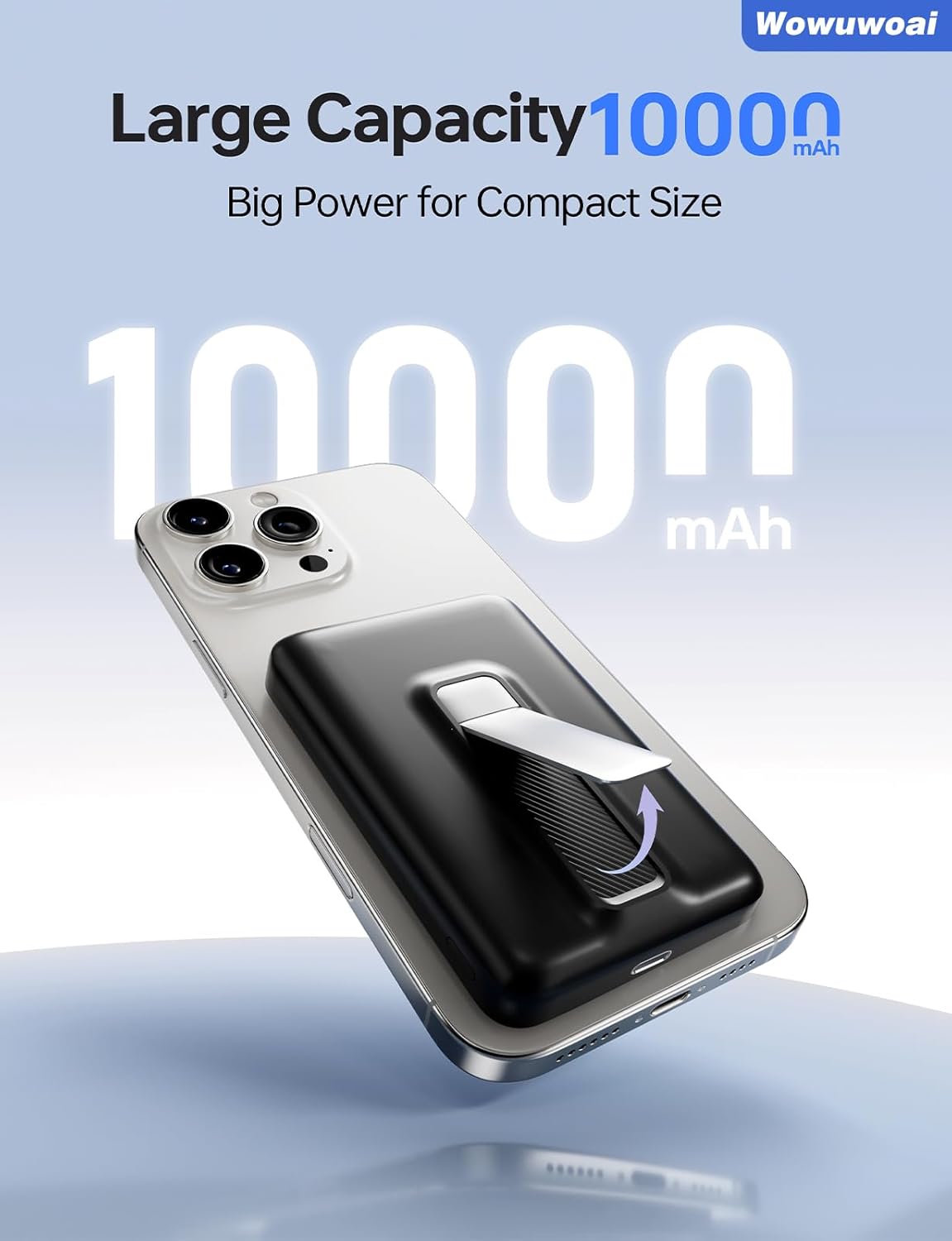 for Magsafe Portable Charger,10000mAh Wireless Magnetic Power Bank with USB C Charging and stand, Travel Essential Battery Pack Compatible iPhone 17/air/16/15/14/13/12 Series