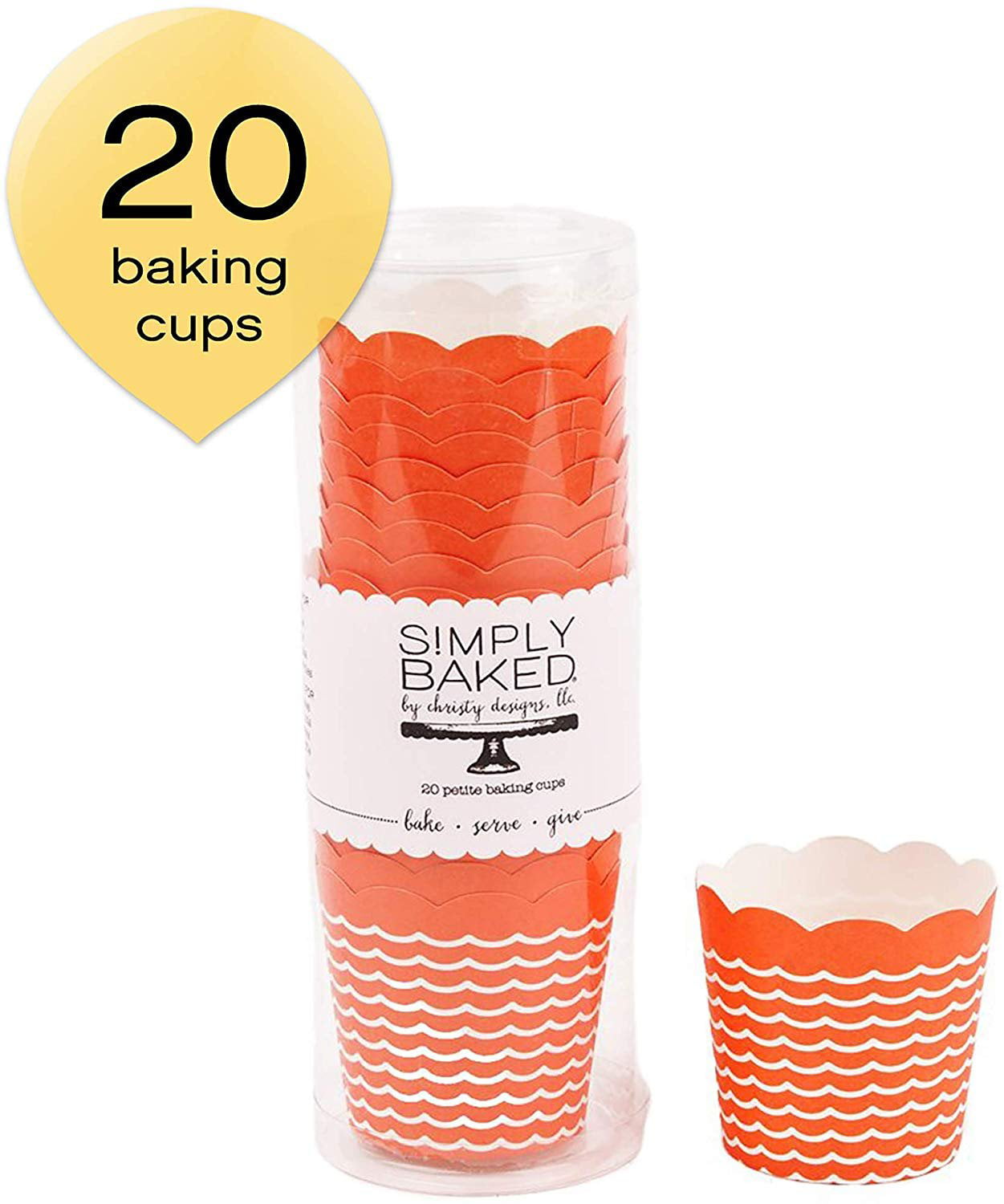 Pack of 20 Simply Baked Coral Wave Large Paper Baking Cup 