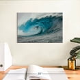 thumbnail image 3 of Elephant Stock Violent Blue Wave Wall Art - Horizontal Canvas Wall Art - Living Room Wall Decor - Beach Canvas - Gray And Teal Decor - 12" x 8", 3 of 8