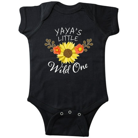 

Inktastic Yaya s Little Wild One with Beautiful Sunflower Gift Baby Boy or Baby Girl Bodysuit