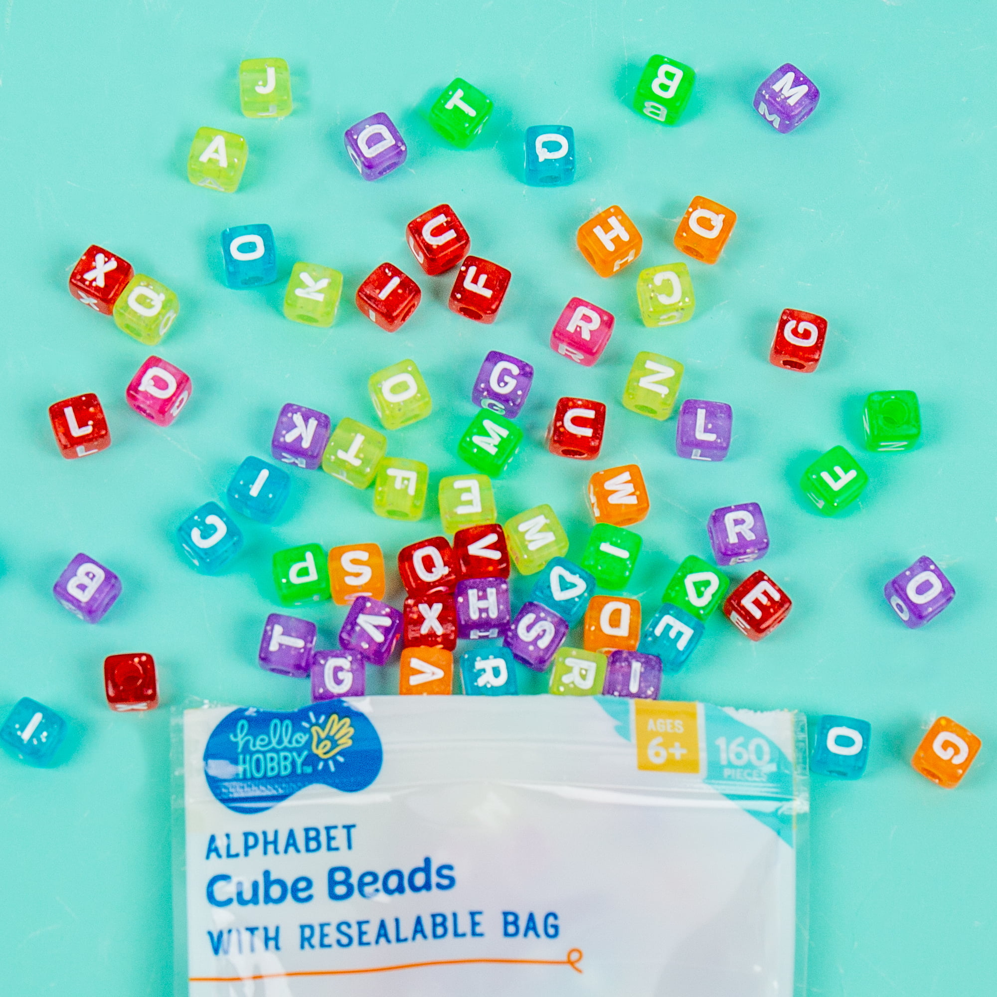 Multicolored Cube Alphabet Beads By Creatology®