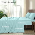 thumbnail image 2 of Lux Decor Twin XL Bed Sheets - 4 Piece Ultra-Soft Microfiber Sheets Set, Deep Pocket Fitted Sheet, Flat Sheet & 2 Pillowcases, Breathable Hotel Luxury, OEKO-Tex Certified, Ice Blue, 2 of 10