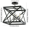 thumbnail image 4 of SAFAVIEH Matias 4-Light Solid Geometric Flush Mount, Black, 4 of 4
