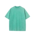 thumbnail image 4 of Domuza Tshirts for Men Short Sleeve Vintage Washed Basic Loose Solid Basic Tees Mint Green L, 4 of 4