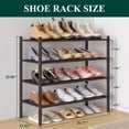 thumbnail image 3 of Smiry 4-Tier Shoe Rack , Stackable Bamboo Shoe Rack Organizer, Shoe Storage for Closet, Entryway, Bedroom and Wall, Brown, 3 of 6