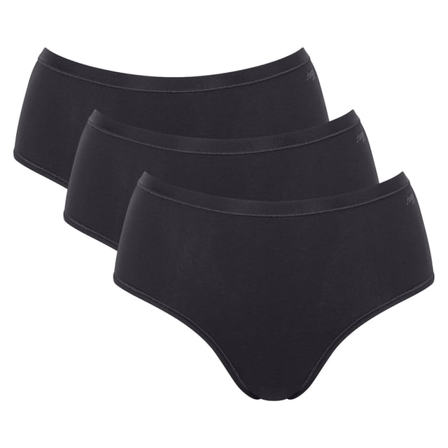 Sloggi Calzoncillos para mujer, pack de 3 - GO Daily Cotton Midi 3P, calzoncillos, algodón elástico Negro 2XL (XX-Large)