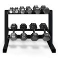 thumbnail image 2 of Juego de pesas CAP Barbell de hierro fundido de 150 libras con soporte, 2 of 6
