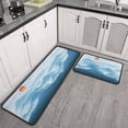thumbnail image 6 of Mountain Kitchen Rugs Set of 2s, Blue Washable Non-Slip Kitchen Sink Decor Carpet, Home Water Absorb Microfiber Cushioned Kitchen Floor Standing Mats 17"x47"+17"x30", 6 of 6