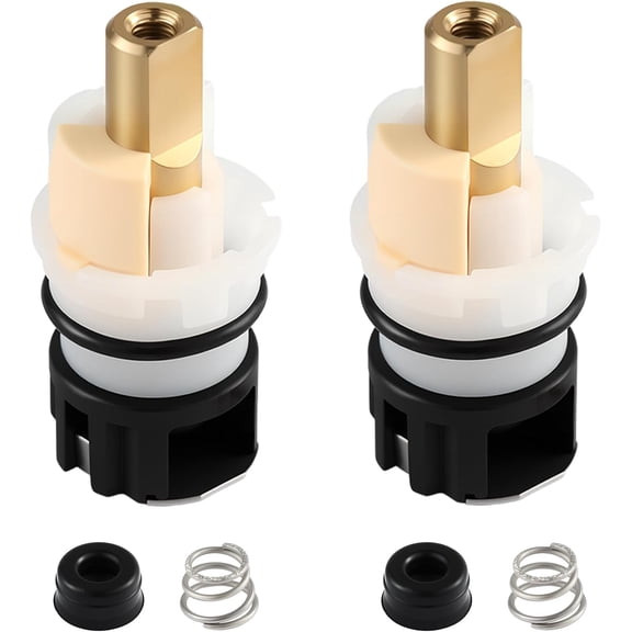 RVKXHD 2 Pack RP25513 Faucet Stem Replacement, Compatible with Delta Two Handle Faucet and RP24096 Faucet Cartridge Repair Kit, with RP24097 Turn Stop 1/4 and 2 × RP4993 Seat and Spring (2)