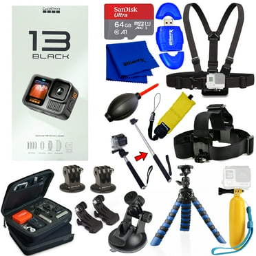 GoPro HERO 13 HERO13 Black 5.3K HDR 27MP Action Camera - 64GB Accessory Bundle
