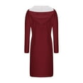 thumbnail image 5 of Cmfcve Women's Casual Dresses Long Sleeve Wrap Hooded Sweatshirt Dress V-Neck Pocket Travel Midi Dresses, 5 of 6