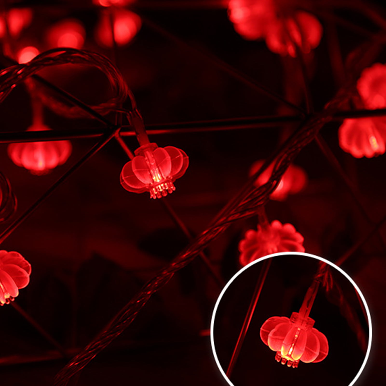 Party Decor String Chinese Knot Lamp LED String Lights Red Lantern Battery