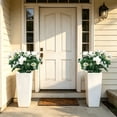 thumbnail image 4 of Fiaya Women Artificial Azalea Flowers White UV Resistant Faux Shrubs Plants Fake Flowers for Porch Garden Wedding Decor 13.8in, 4 of 6