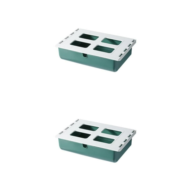 Caja organizadora Naiovety cajón de almacenamiento oculto PP duradero verde 33*23.5*8.5 cm 2Conjunto