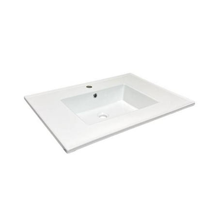 Bellaterra Home 303122-1 31 in. Single Sink Vitreous China Top, Single Faucet Hole, White