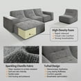 thumbnail image 4 of 143" Modular Sectional Sofa, Comfy Cloud Couch with Movable Ottoman, Chenille L Shaped Modular Sofa, Tufted Design Sectional Couches, 21.3” Deep Seat, for Living Room, Bedroom and Apartment, Grey, 4 of 7