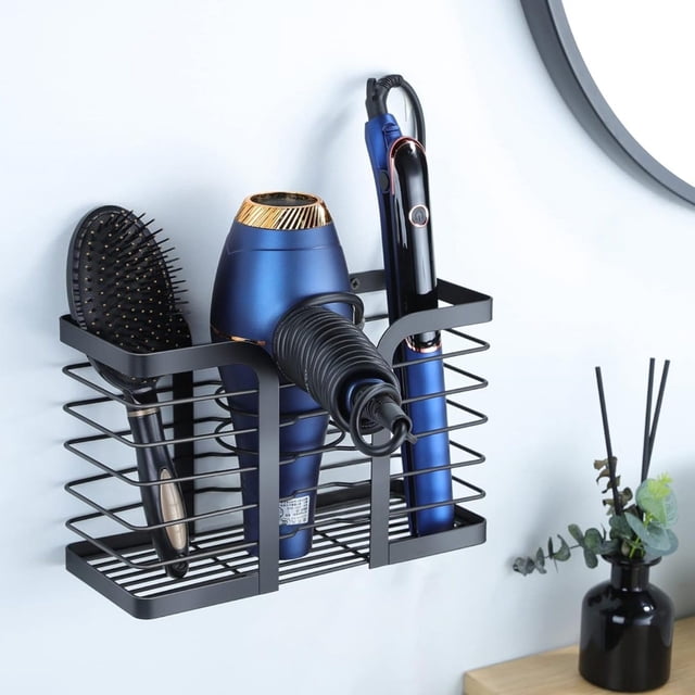 Soporte para secador de pelo YIGII, organizador de alambre metálico para montaje en pared