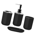 thumbnail image 1 of Accesorios de baño Conjunto de cepillador de dientes decoración del baño con calabazas de jabón elegante para jabón dispensador de jabón para encimera negro, 1 of 9