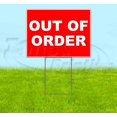thumbnail image 1 of Out Of Order Red (18" x 24") Yard Sign, Includes Metal Step Stake, 1 of 6