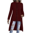 thumbnail image 2 of Sokhug Womens Hooded Long Length Sweatshirt Coat Full Zip Loose Fit Slit Dual Side Pockets Soft Breathable Casual Outerwear Jacket, 2 of 8