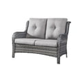 thumbnail image 6 of PARKWELL 7Pcs Outdoor Wicker Rattan Conversation Patio Furniture Set, including Two-seater Sofa, Chairs, Coffee Table, Ottomans and Side Table with Cushion, Gray, 6 of 9