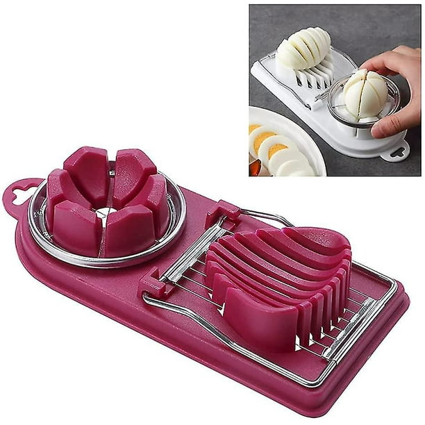 Cortador de huevos de codorniz de acero inoxidable para huevos duros/blandos - 2 en 1