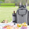 thumbnail image 4 of Toystoory de Picnic para 4 personas con compartimento refrigerador aislado, bolsa de aislamiento portátil para exteriores, bolsa de gran Kits de desorden para acampar, 4 of 6
