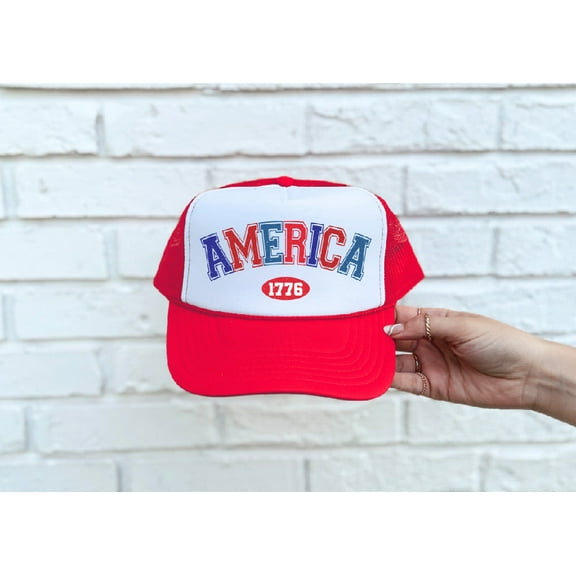 America 1776 Red & White Unisex Otto Trucker Hat