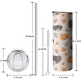 thumbnail image 5 of 20oz Happy Thanksgiving Turkey Fall Pumpkin Skinny Tumblers Stainless Steel Tumbler with Lid and Straw,Vacuum Insulated Double Wall Travel Tumbler Cups with Cleaning Brush for Coffee,Tea, 5 of 6
