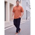 thumbnail image 5 of DARING DIVA Men's Big & Tall Shirts Casual Short Sleeve Color Block Polo Shirt 4XL Orange, 5 of 7