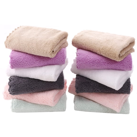 Towel TENSTARS, paquete de 12 paños de terciopelo coral de 30 x 30 cm