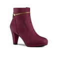 thumbnail image 1 of Unique Bargains Women's Zip Round Toe Heel Ankle Boots, 1 of 7