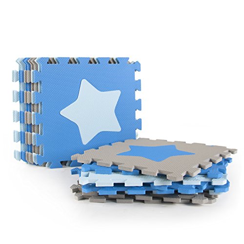 Tadpoles by Sleeping Partners Stars 16-Piece Playmat Set in Blue/Grey - image 2 of 3