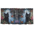 thumbnail image 7 of Yayeee Kitchen Curtains Tier Set of 2 Light Filtering 57"x36" Over Sink Window Panels, Black Cat Flowers, 7 of 7
