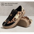 thumbnail image 5 of LUCKY STEP Womens Fashion Star Sneakers Wide Toe Lace Up Casual Shoes,Leopard, 5 of 11