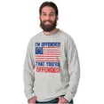 thumbnail image 4 of You're Offended USA Colonial Flag Plus Size Long Sleeve Graphic Tee Shirt Brisco Brands 2X, 4 of 6