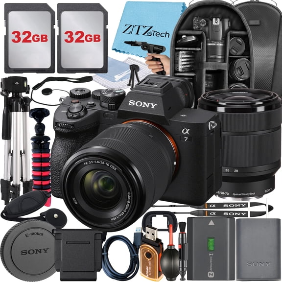 Sony a7 IV Mirrorless Camera Sony FE 28-70mm Tripod 2 Pack 32GB Memory Card Backpack ZeeTech Accessory Bundle (International Version)