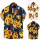 thumbnail image 4 of ALSLIAO - Camiseta hawaiana retro de girasoles para hombre, manga corta, informal, holgada, color negro, talla XL, 4 of 8