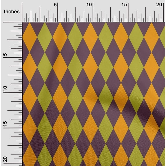 oneOone Viscose Jersey Chocolate Brown Fabric Argyle Check Fabric For Sewing Printed Craft Fabric By The Yard 60 Inch Wide