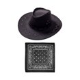 thumbnail image 3 of Sombrero de Vaquero Occidental Salvador con bandana Marrón oscuro, 3 of 10