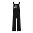 thumbnail image 5 of jsaierl Wide Leg Linen Jumpsuits for Women, Women Fashion Casual Printed Pocket Romper Long Playsuit Strap Button Jumpsuit, 5 of 6