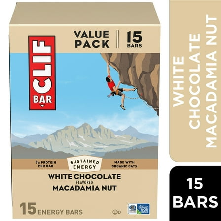 CLIF BAR Energy Protein Bars, White Chocolate Macadamia Nut, 15ct